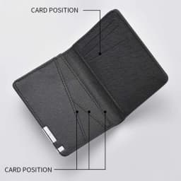Small Slim Business-Style Wallet - Multiple Card Slots, Credit Card and Driver's License Holder, Geometric In Black Faux Leather