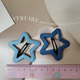 2pc Hot Fashion Denim Heart Star BB Hairpin Hair Side Clips for Women Girls Child Gift Hair Accessories Headwear Ornament