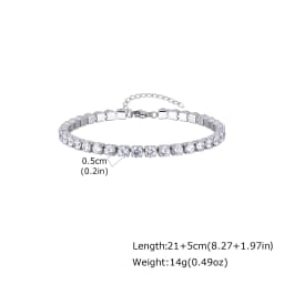 Cubic Zirconia Tennis Anklet for Women Stainless Steel 18K Gold Plated CZ Foot Chain Layering Summer No Tarnish Waterproof
