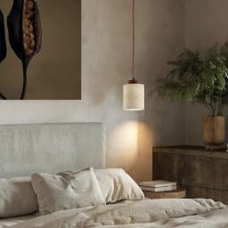 Vintage Restaurant Yellow Travertine Pendant Lamp Bedroom Bedside Cream Wabi-sabi Style Bar Desk Light Flying Saucer Dining LED