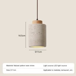 Vintage Restaurant Yellow Travertine Pendant Lamp Bedroom Bedside Cream Wabi-sabi Style Bar Desk Light Flying Saucer Dining LED