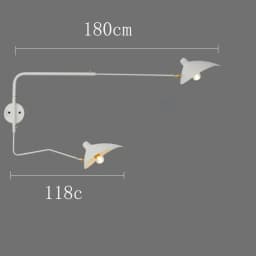 Industrial Black Aluminium Spider Serge Mouille LED Wall Lamps,Adjustable Long Arm LED Light Living Room Bedroom Home Decor