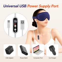 Hot Compress and Massage Eye Mask Electric Heated Eye Massager for Relieve Eye Strain Dark Circles Sleeping Mask Eyeshades