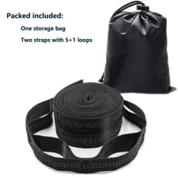 Camping Hammock Tree Friendly Straps with 12 Adjustable Loops and Ultra-Length Outdoor Hammock Straps and Belts
