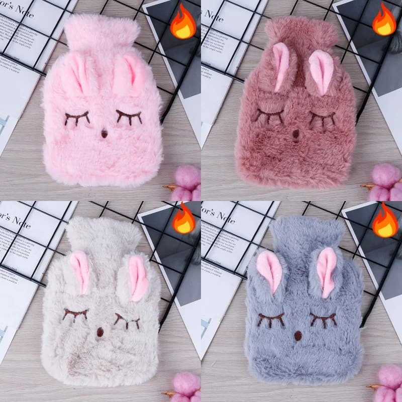 Kawaii Hot Water Bags Cute Plush Rubber Hand and Foot Belly Warmer Explosion-proof Hot Water Bottles for Women Period Pain