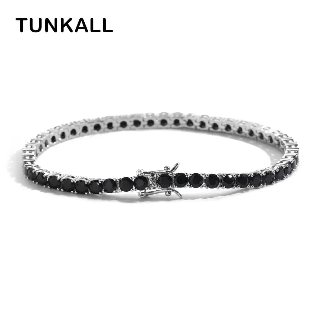3MM 4MM 5MM Black CZ Stone Tennis Bracelets Men And Women Hip Hop Jewelry BB238