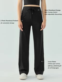 Yoga Pants Women Wide Leg Pants with Pockets High Waist Stretch Work Dress Pants Buttery Soft Casual Lounge Sweatpants Comfy