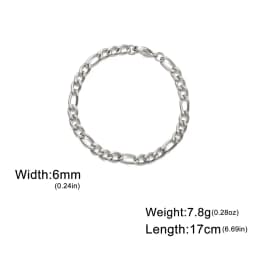 My Shape Fashion Cuban Chain Men Bracelet Stainless Steel 3/5/7/9mm Width Chain Bracelets Figaro Chain Wrist Jewelry Couple