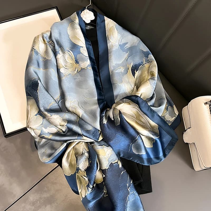 Spring Scarf Women's Luxury Design Polyester Material Smooth Scarf Soft Shawl Beach Scarf
