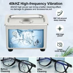 Ultrasonic Cleaner Ultrasound Glasses Cleaner High Frequency Ultrasonic Washing Bath for Glasses Jewelry Dentures Lens Cleaning