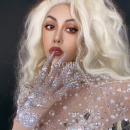 Luxury Pearls Mirrors Rhinestones Mesh Transparent Jumpsuit Gloves Lady Evening Prom Party Birthday Celebrate Outfit Stage Wear