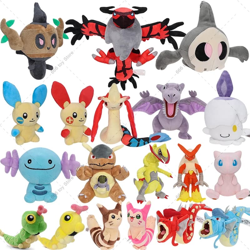 27 Styles Pokemon Plush fit Series Yveltal Lucario Aerodactyl Milotic Bidoof Dialga Garchomp Kangaskhan Stuffed Toys Christmas
