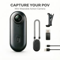 4K HD Mini Vlog Camera with WiFi Wireless Portable Action Body Cam for Sports Travel Photography Pocket Sized Video Recorder