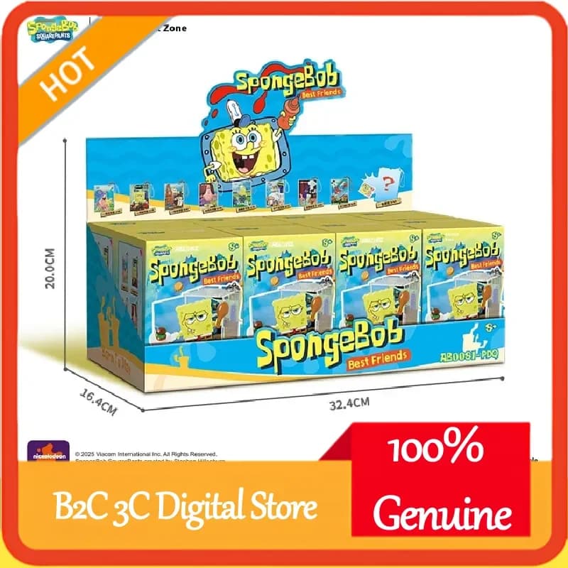 SpongeBob Bikini Bottom Day Building Block Blind Box Mini Hanging Toy Trendy Gift for Fans Genuine AREAX Cute Cartoon Decor
