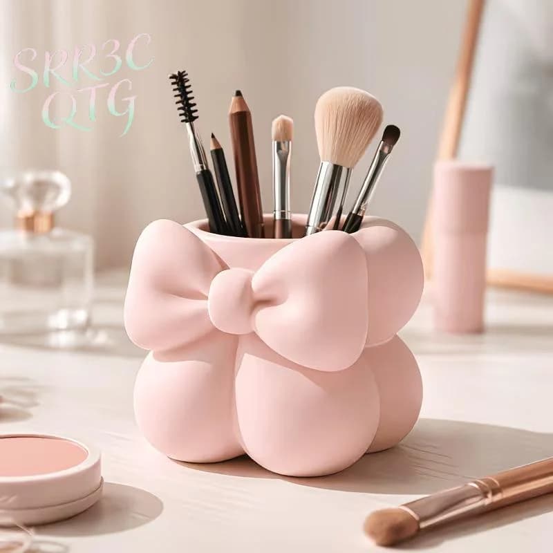 3D Stylish Desk Storage Bucket Multifunctional Makeup Brush Organizer Pen Holder For Eyebrow Brush