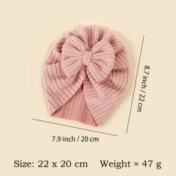 Baby Knot Turban Newborn Ribbed Hat 0-5T Elastic Knitted Bow Indian Cap Winter Cute Hats Infant Toddler Thick Girls Boy Kid New