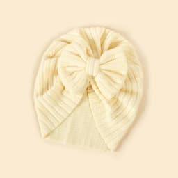 Baby Knot Turban Newborn Ribbed Hat 0-5T Elastic Knitted Bow Indian Cap Winter Cute Hats Infant Toddler Thick Girls Boy Kid New