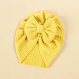 Baby Knot Turban Newborn Ribbed Hat 0-5T Elastic Knitted Bow Indian Cap Winter Cute Hats Infant Toddler Thick Girls Boy Kid New