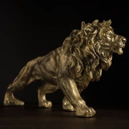 NORTHEUINS Resin Golden Lion King Figurines Home Office Desktop Modern Animal Statue Decoration Accessories Living Room Decor
