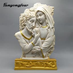 Fan Yong Four Catholic Holy Family Three Silicone Mold DIY Can Make Resin Concrete Plaster Decorations for Home Furnishings