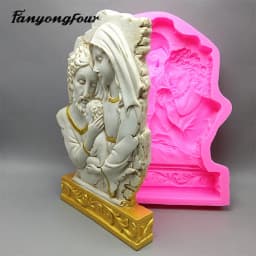 Fan Yong Four Catholic Holy Family Three Silicone Mold DIY Can Make Resin Concrete Plaster Decorations for Home Furnishings