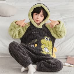 Winter Children's Pajamas Kids Plush Thicken Pajama Set Sleepwear Nightwear Boys Girls Pyjamas Hooded Pijamas for 4 6 8 12 Years