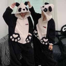 Unisex Men Women Animal Oneises Couple Pajamas One-piece Pyjamas Winter Coral Fleece Cartoon Homewear Large Size Hooded Jumpsuit