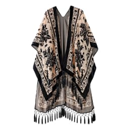 MJSERECA Bohemian Fashion women burnt plush kimono long cardigan with tassel beach cover-up luxury Holiday Casual Cardigan Shawl
