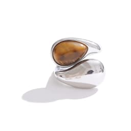 Yhpup Fashion Imitation Pearl Water Drop Finger Ring Women 316L Stainless Steel Elegant Gold Platinum Plated Jewelry