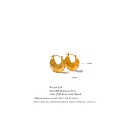 Yhpup New Stainless Steel 18K Gold Color Geometric Unusual Huggie Earrings Statement Stereoscopic Waterproof Stylish Jewelry