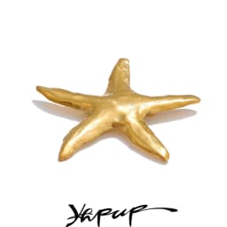 Yhpup 2025 Waterproof Smooth Stainless Steel Metal Starfish Brooches Pin Ocean Style Texture Clothing Accessories Wholesale