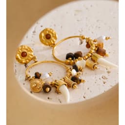 Yhpup Exclusive Style Waterproof Resin Wood Pearl Drop Charm Drop Earrings Stainless Steel Handmade Trendy Fashion Jewelry 2025