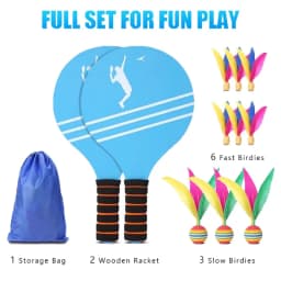 Jazzminton Badminton Set for Children and Adolescents - Indoor and Outdoor Beach Courtyard Family Games Sports Toy Gifts