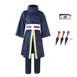 Halloween Party Uchiha Obito Anime Cosplay Costume Mens Ninja Uniform Set Japanese Kimono Robe Akatsuki Organization Costume