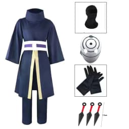 Halloween Party Uchiha Obito Anime Cosplay Costume Mens Ninja Uniform Set Japanese Kimono Robe Akatsuki Organization Costume