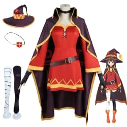 Anime megumin cosplay costume konsubarash Sekai ni shukufuku wo! Cosplay dress hat cloak uniform wig Halloween party cos girls
