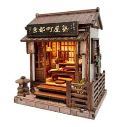 DIY Wooden Mountain Onsen Lodge Cottage Figurines Miniatures Kits Assembled Casa for Friends Birthday Gifts Home Decor Crafts