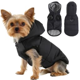 Windproof Hooded Dog Jacket Coat For Small Medium Dogs Cats Winter Warm Puppy Clothes with D-ring French Bulldog Pet Overalls