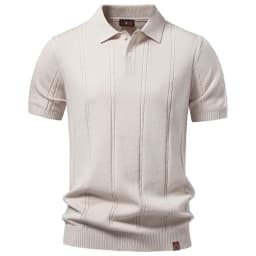 AIOPESON Men's Stripe Golf Polo Shirt Old Money Cool Silk Fabric Short Sleeve Icy Touch Breathable Casual Summer Top