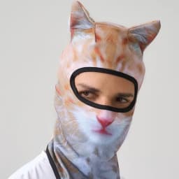 3D Cat Animal Balaclava with Ears, Funny Ski Mask Beanie for Men Women, Music Festival Rave Halloween Party Gifts