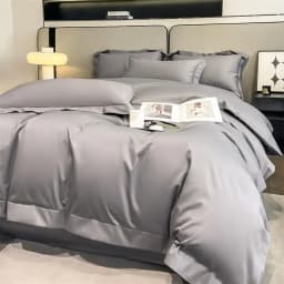 Premium Quality Duvet Cover Set 1000TC Egyptian Cotton Solid Plain Double Twin 4pcs Bedding set 1Flat/Fitted Sheet 2Pillow shams