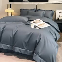 Premium Quality Duvet Cover Set 1000TC Egyptian Cotton Solid Plain Double Twin 4pcs Bedding set 1Flat/Fitted Sheet 2Pillow shams