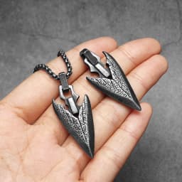 Retro Viking Arrow Texture Men Necklaces Stainless Steel Pendant Chain Women Punk Fashion Jewelry New Accessories Gift Wholesale