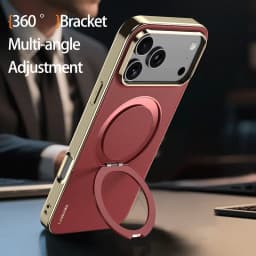 Magnetic Leather for Magsafe Case for iPhone 18 17 Pro Max Air 17Pro 18Pro Ring Luxury Lens Protection Holder Phone Back Cover