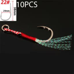 10PCS/Lot Cast Jig Assist Hook High Carbon Steel Angle Barbed Thread Feather Lure Fishing Tackle Slow Jigging Sea Pesca Fishhook