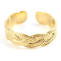 Fashion Stainless Steel Open Rings For Men Women Jewelry Classic Gold Color Link Chain Adjustable Ring Gift (US size 8.5) 18.5mm