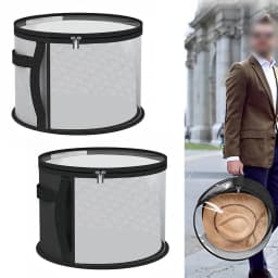 Round-Shape Hat Storage Bucket With Reinforced Base Hat Box Organizer Wear-Resistant Hat Organizer Hat Storage Organizer