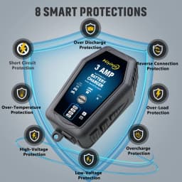 Hiyiton 6V/12V 3000mA Car Motorcycle Smart Battery Charger for Lithium LiFePO4 Lead-Acid Battery Pluse Repair Charge Maintainer