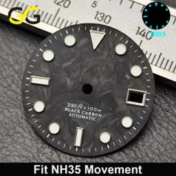 Hot Sale 28.5mm Carbon Fiber Green C3 Luminous Dial Replacement Part Fit NH34 NH35 8215 ETA2824 Mechanical Watch DIAL Custom
