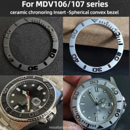 MDV-106 Watch Bezel Insert Watch Ring For Casio Duro Swordfish Yacht MDV106/107 convex type 41x32.8mm ceramic chronoring parts